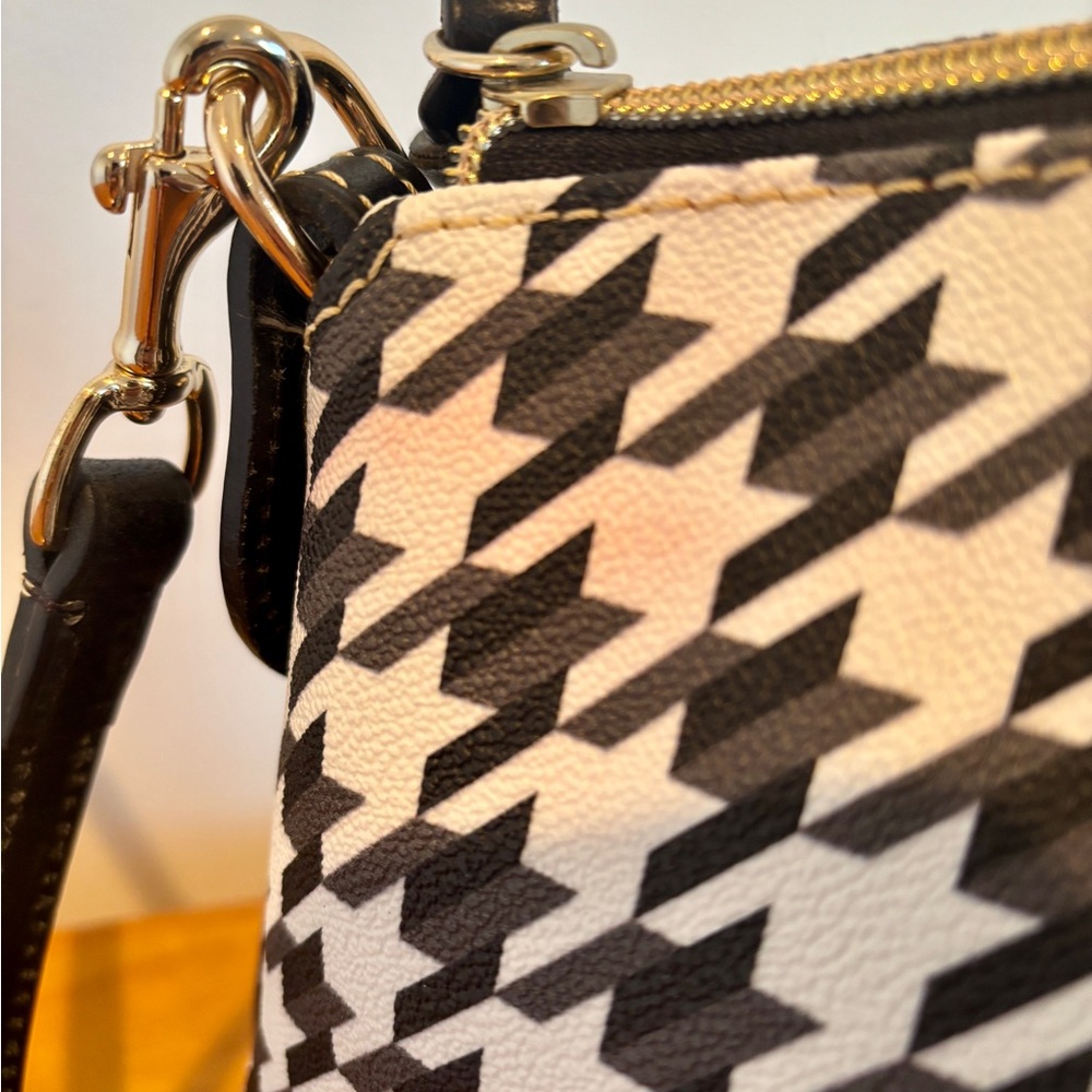 Dooney & Bourke Black and White Houndstooth Satchel - Picture 6 of 6